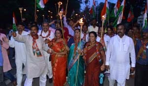 in allhabad Torch procession in memory of the martyrs out