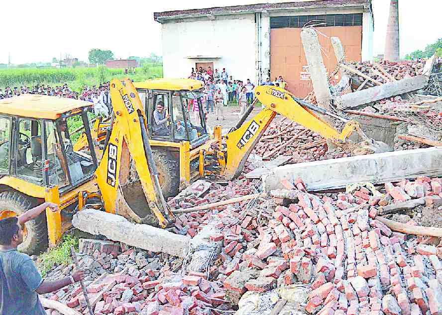 The two-storey building under construction collapsed, six injured