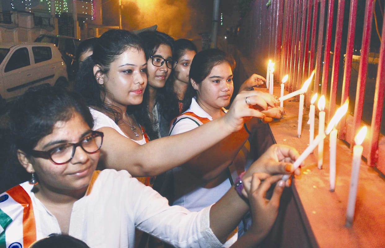 Radha Vihar colony as celebrating Diwali celebration