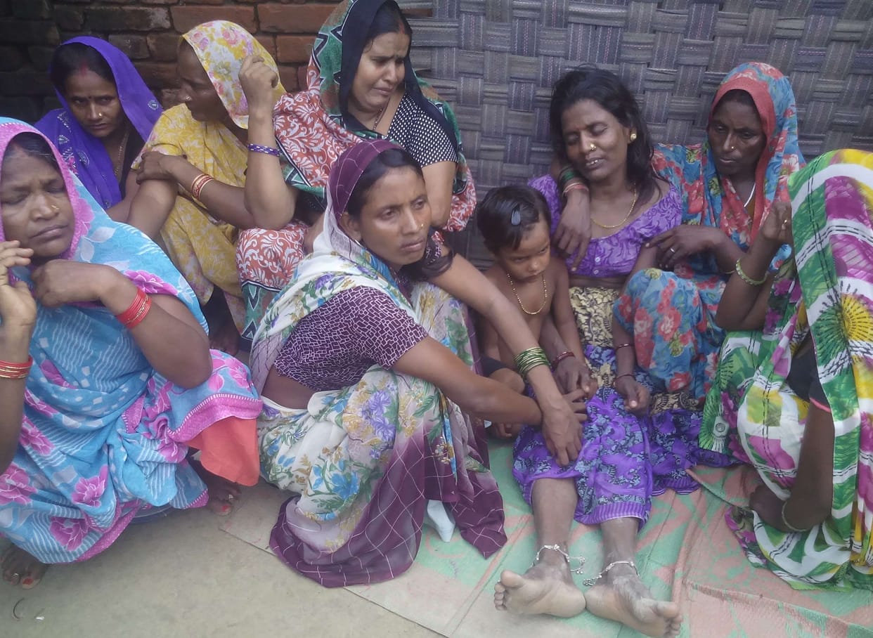 The death of a child from drowning in the flood water
