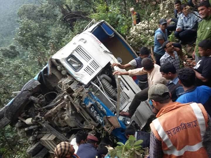 bus fell into ditch in baitadi nepal