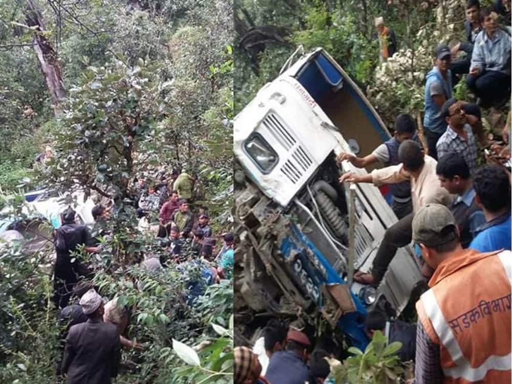 bus fell into ditch in baitadi nepal