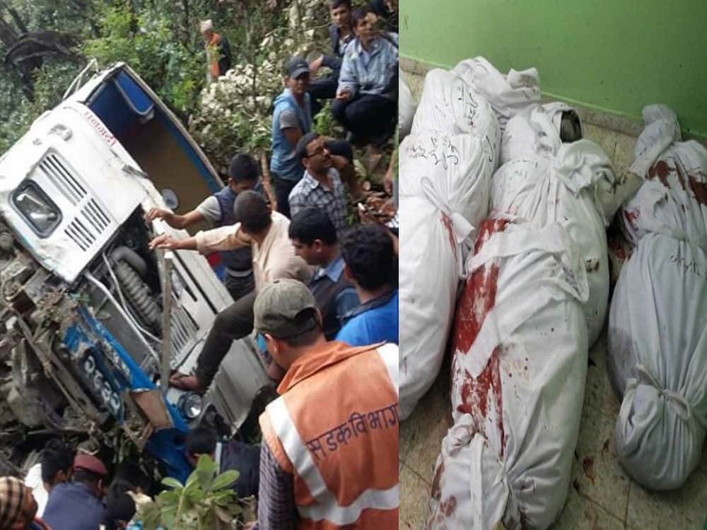 bus fell into ditch in baitadi nepal