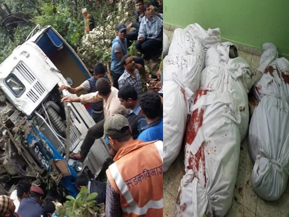 bus fell into ditch in baitadi nepal