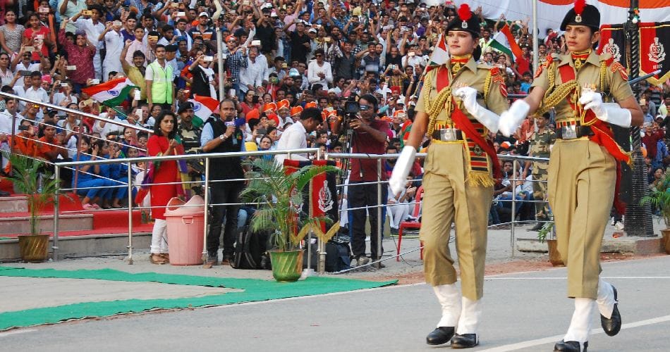 on 15 august 70th independence day celebration on wagah border amritsar