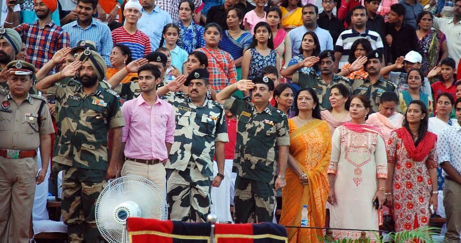 on 15 august 70th independence day celebration on wagah border amritsar