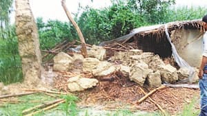 collapce house in haive rain