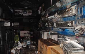 fire in electronics shop