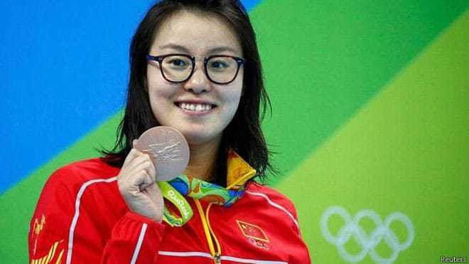 china athelet breaks period taboo in RIO