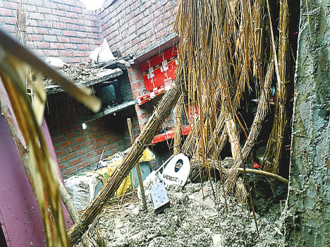 ceiling fell from the Rain, father and son's death