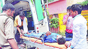 Upturned car collided with dividers