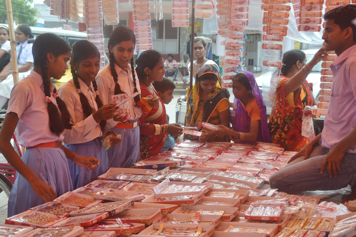 for rakshabandhan shops decorated