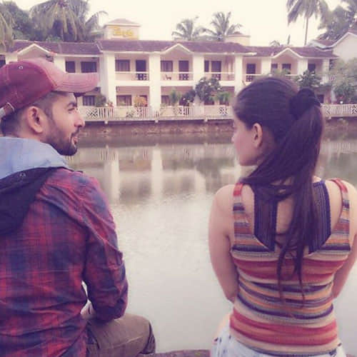 mahi and jai close in swimming pool in goa
