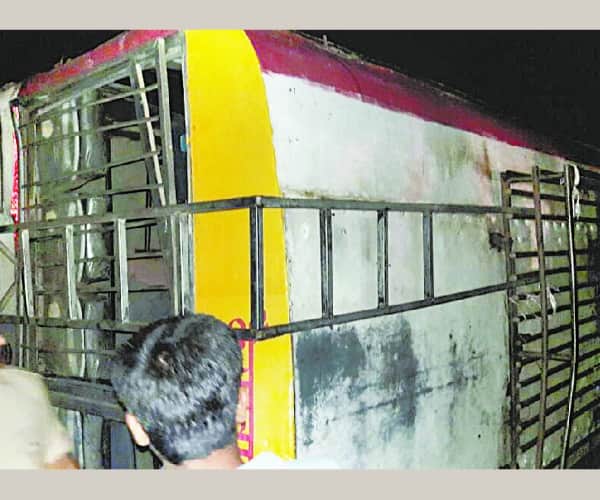  55 injured in an accident in bahraich.