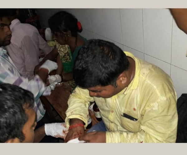  55 injured in an accident in bahraich.