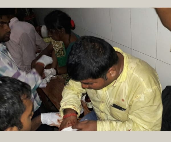  55 injured in an accident in bahraich.