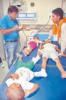 accident, two month child and boy die, two injured, kaithal