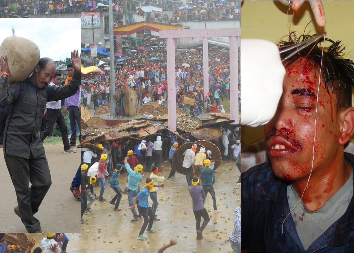 bagwal stone war held in uttarakhand.