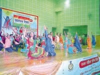 jind, harayana, women police station, celebration, funstion, girls, dancing  harayana