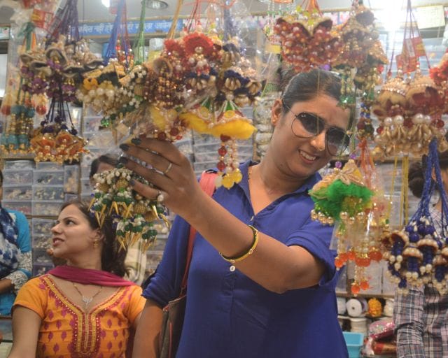 Raksha Bandhan day, sisters tie the sacred auspicious Rakhi brothers