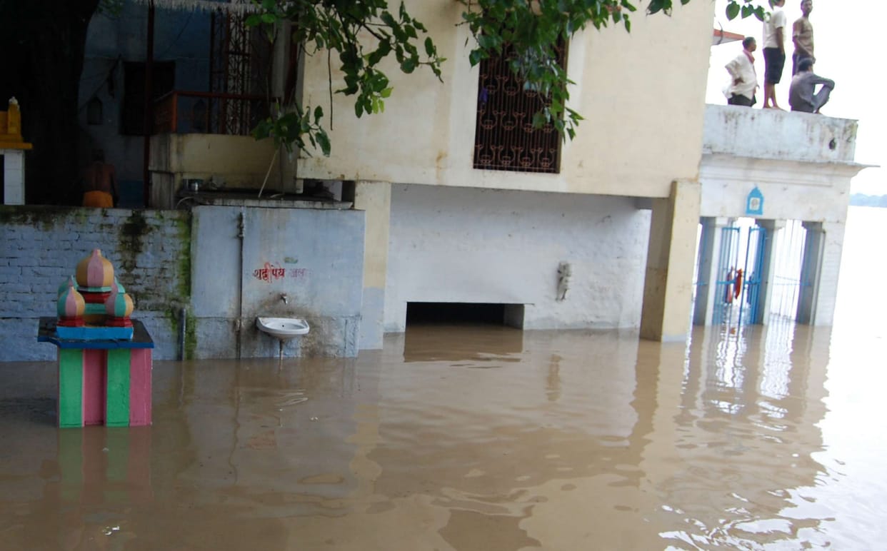 Ganga water entered villages, exodus