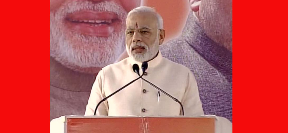 PM reached on Bhoomi Poojan of BJP new office