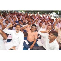 yamunanagar,pwd, worker, mini, demostration