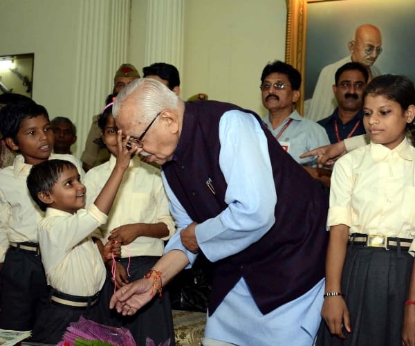 UP governor Ram naik celebrates rakshabandhan.
