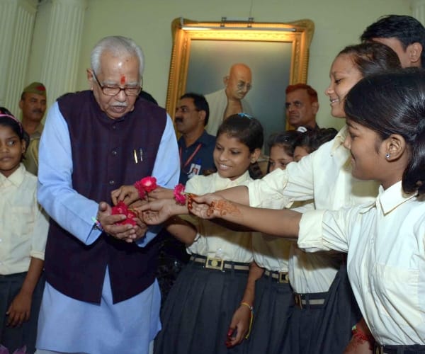 UP governor Ram naik celebrates rakshabandhan.