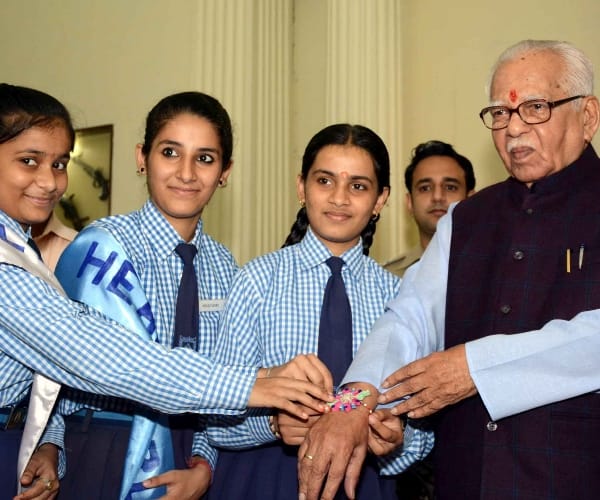 UP governor Ram naik celebrates rakshabandhan.