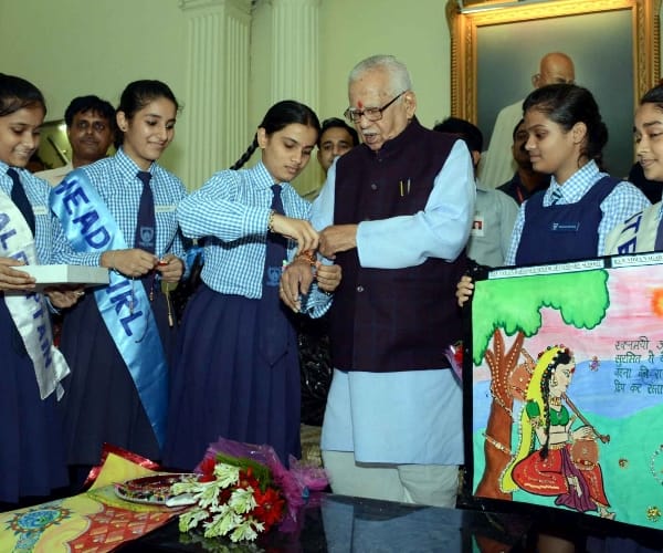 UP governor Ram naik celebrates rakshabandhan.