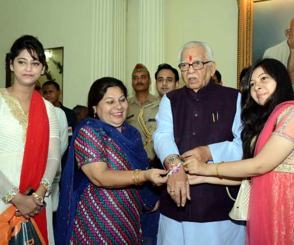 UP governor Ram naik celebrates rakshabandhan.
