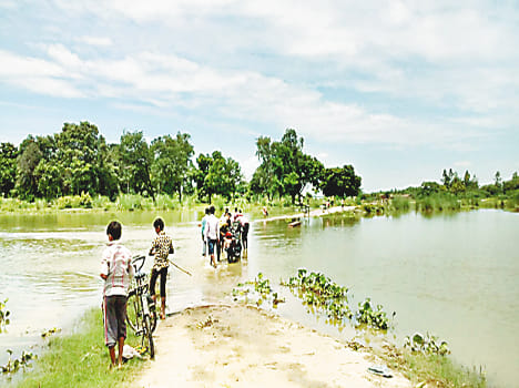 The old river, the route then submerged Quasimpur