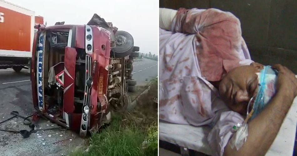 bus accident on rohtak national highway, 25 people injured
