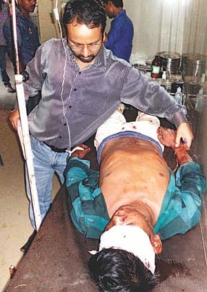 road accident 4 man injered