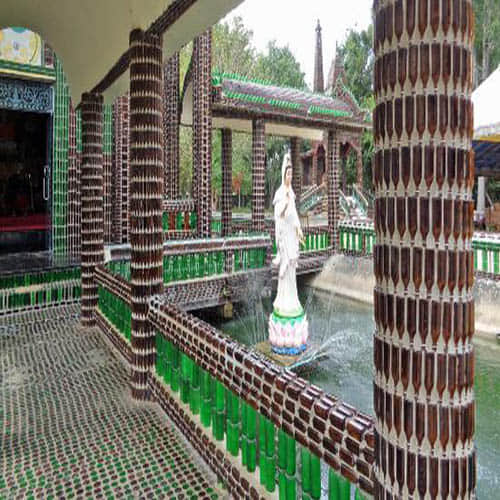 Buddhist Temple Built from 1.5 lakh Beer Bottles