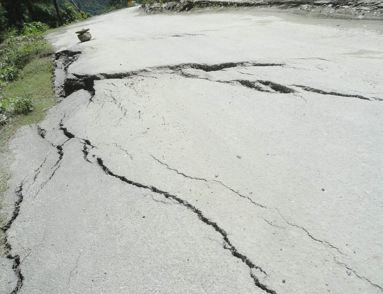 Cracks falling on motorway.