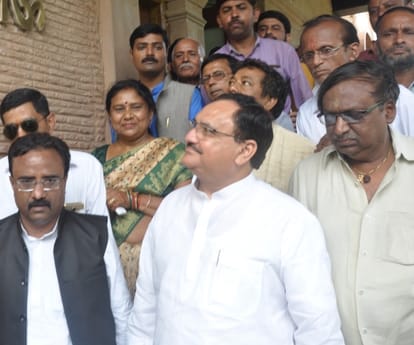 J P nadda in Lucknow targets UP govt.