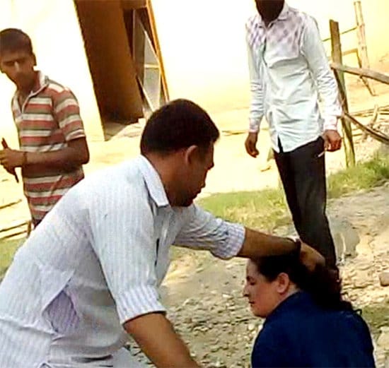 lady brutally beated with iron road in hoshiarpur, panchayat captured video and viral it