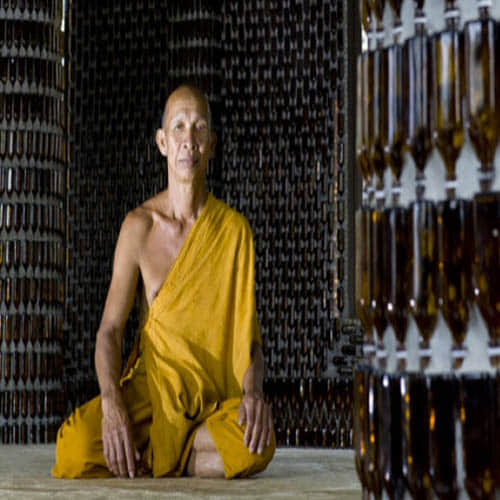 Buddhist Temple Built from 1.5 lakh Beer Bottles