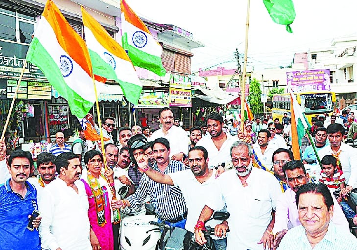 The message of patriotism by flying the tricolor