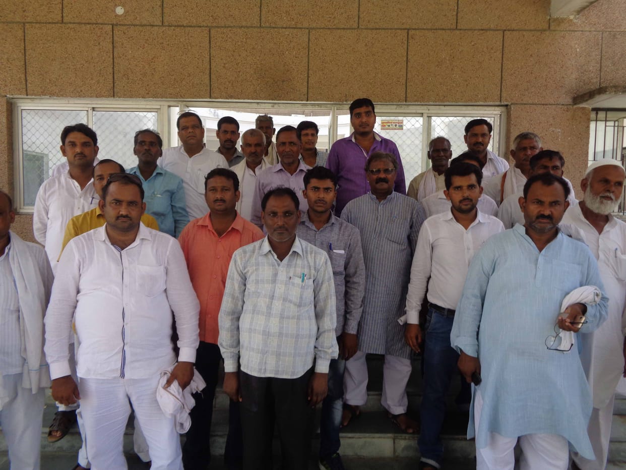 Village leaders demonstrated at the Collectorate