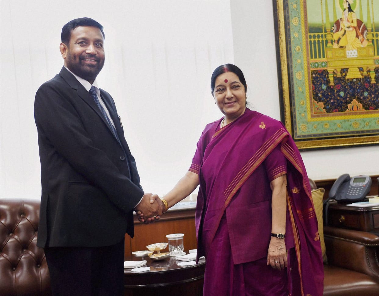 Deputy Prime Minister of Nepal meets Sushma, Rajnath, seeks help