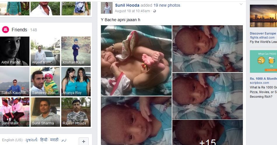 father committed suicide after posted 28 days son photos and suicide note on facebook