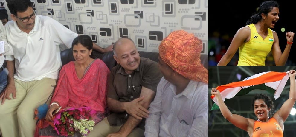 kejriwal government announces monetary reward for pv sindhu and sakshi malik