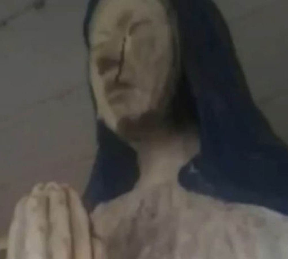 Virgin Mary statue starts crying blood