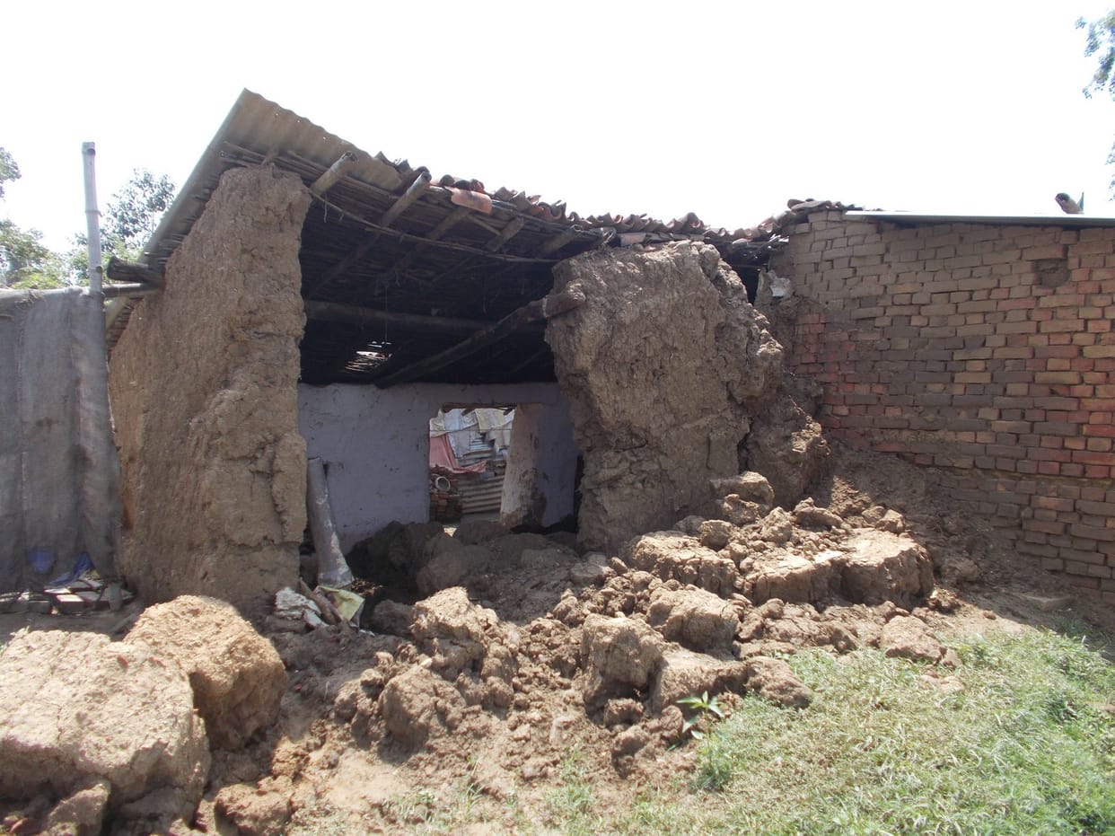 due to rainig several houses collapsed