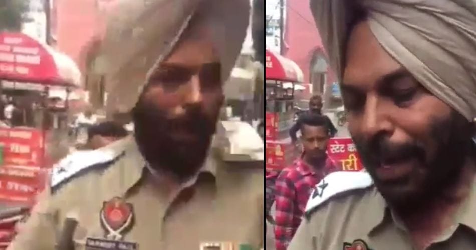 ludhiana traffic policeman beaten by people, video viral on social media