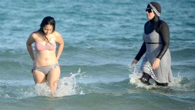 According to law womens can not show the body