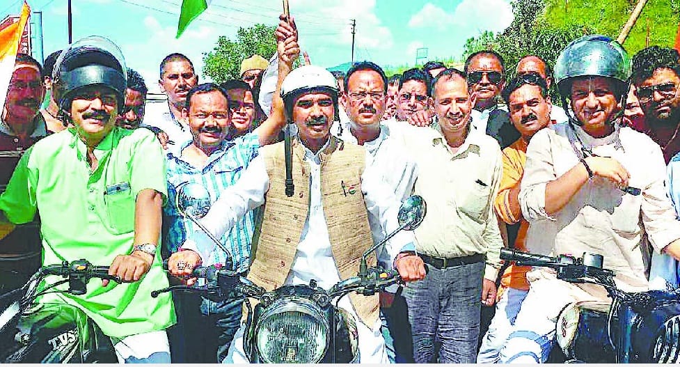 BJP's flag trip on bike